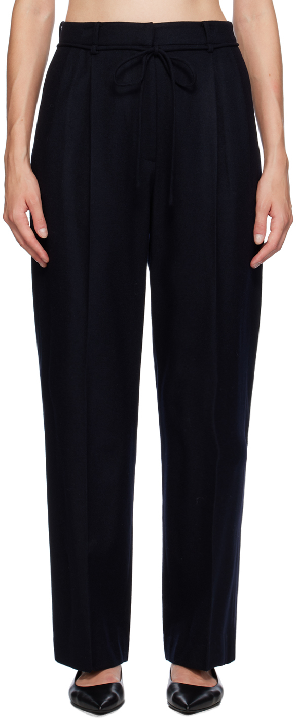 LE17SEPTEMBRE NAVY STRAIGHT TROUSERS 