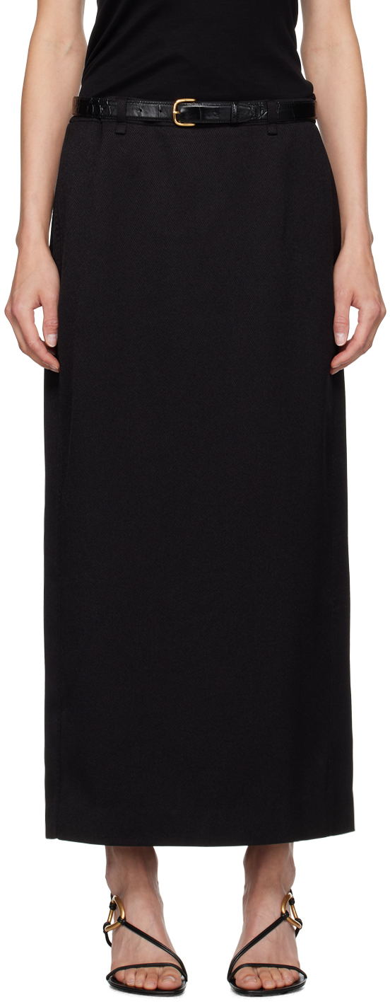 LE17SEPTEMBRE BLACK BELTED MAXI SKIRT 