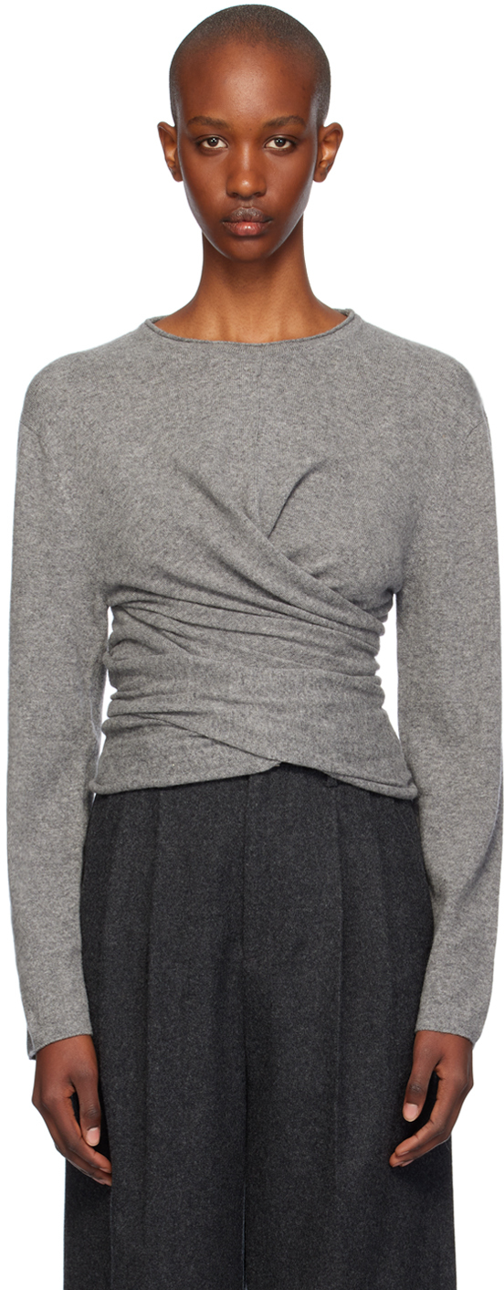 Shop Le17septembre Gray Wrap Sweater