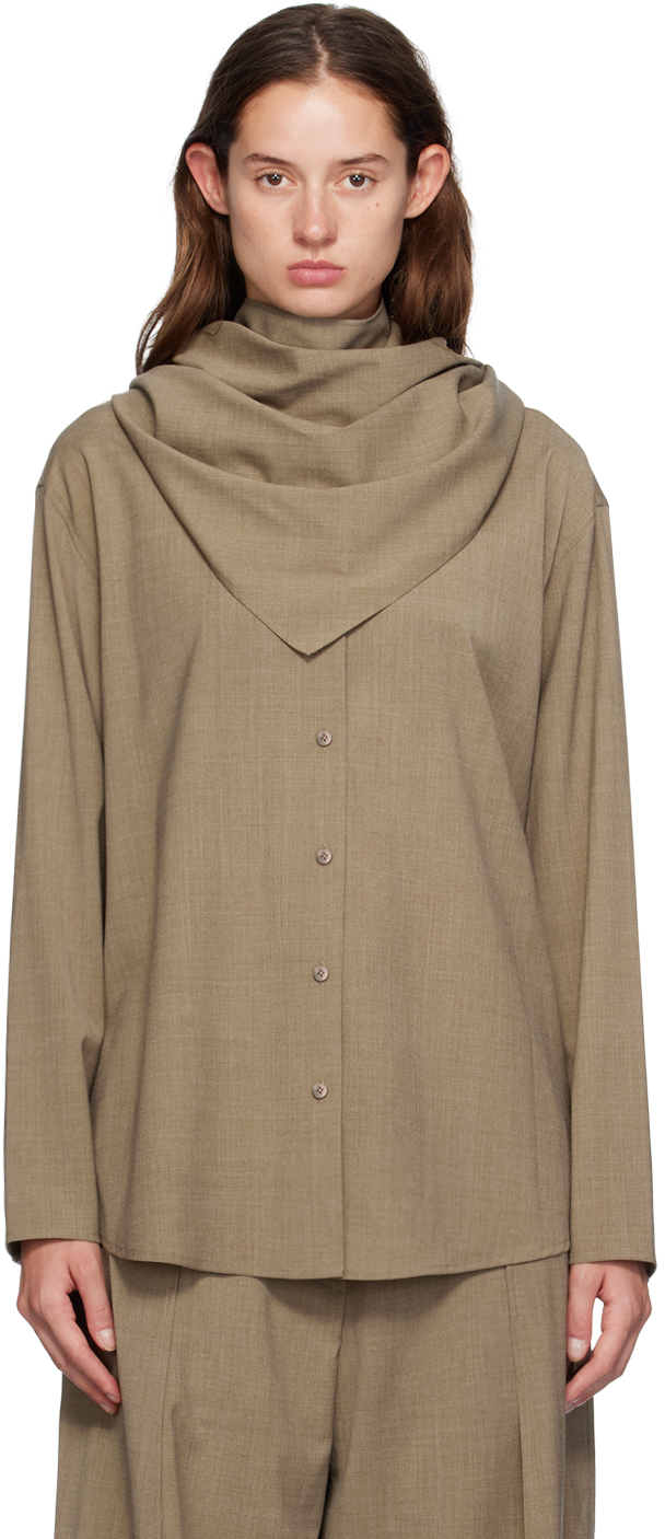 Beige Round Neck Shirt