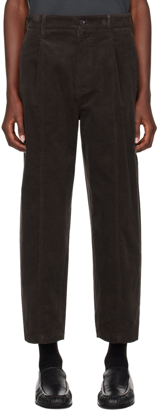 Shop Le17septembre Brown Pleated Trousers