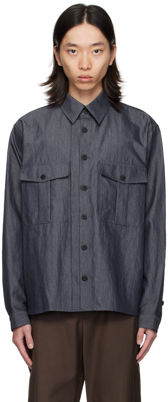 Shop Le17septembre Navy Layered Shirt In Blue