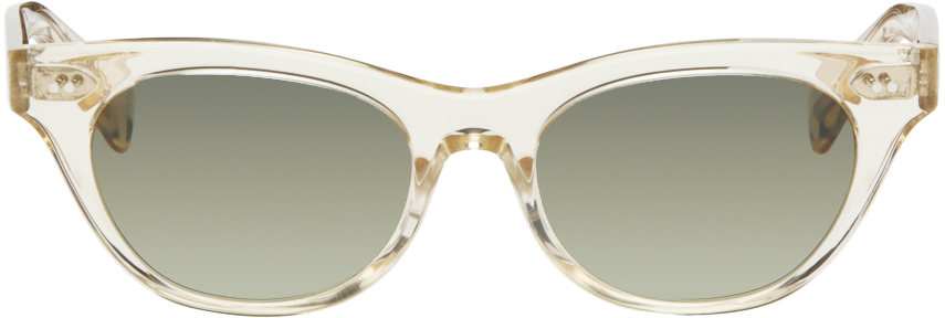 Oliver Peoples Beige Avelin Sunglasses In White