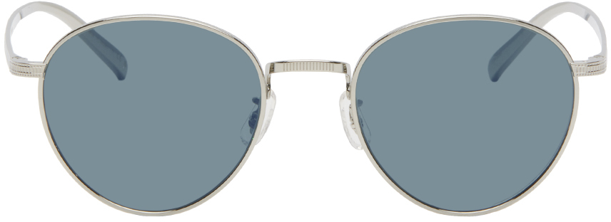 Oliver Peoples Silver Rhydian Sunglasses In Green