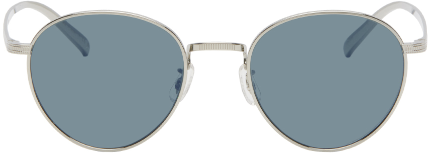 Shop Oliver Peoples Silver Rhydian Sunglasses In 5036w5