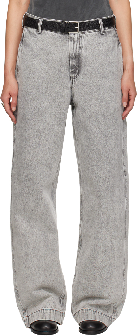 Gray Straight Cut Jeans