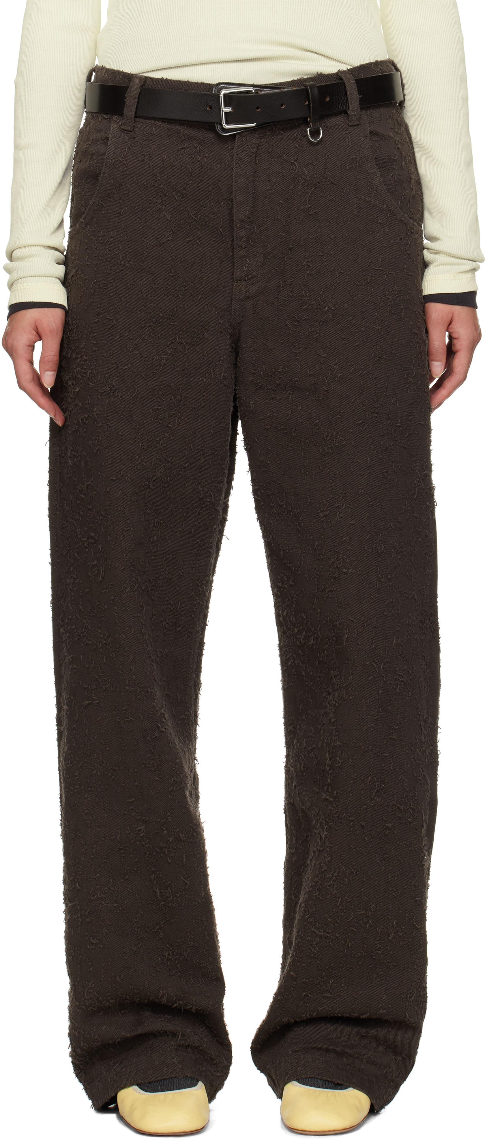 Brown Punch Out Jeans by mfpen on Sale