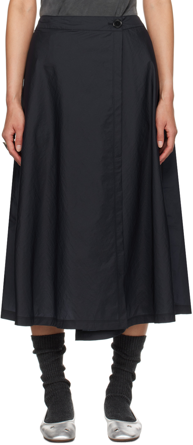 Navy wrap midi skirt best sale