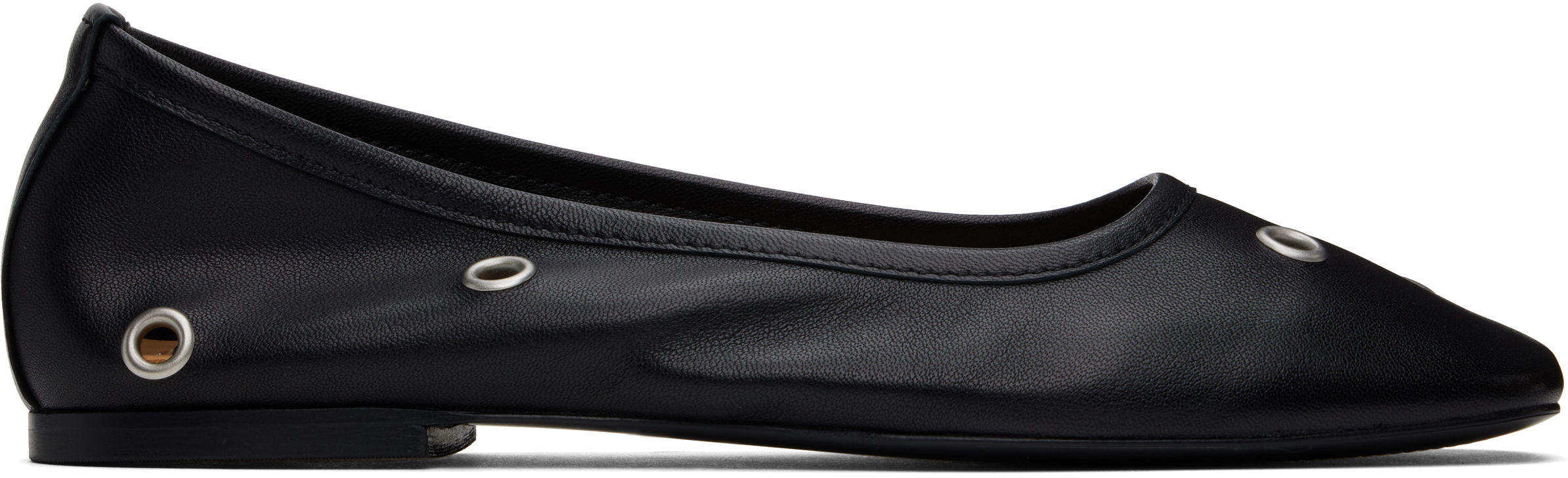 Shop Mfpen Black Eyelet Ballerina Flats