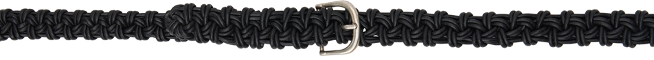 Black Braided Leather Belt