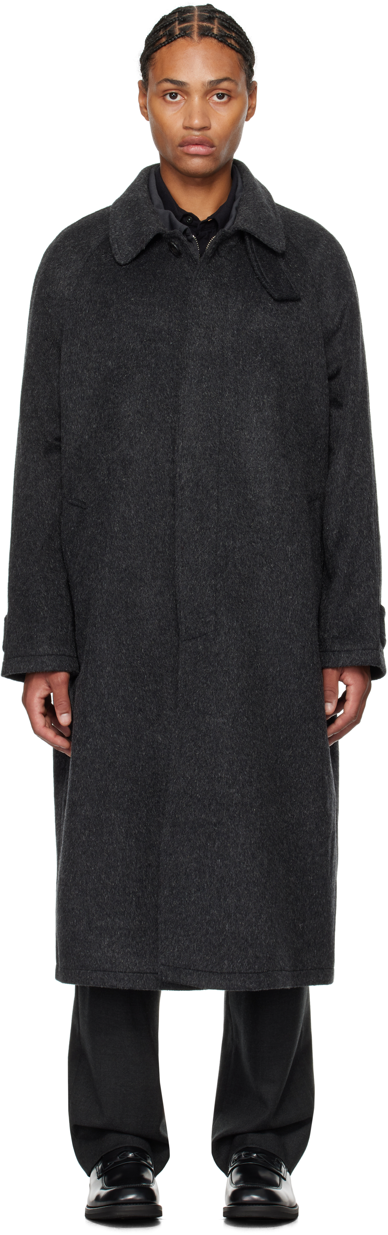 Mfpen Gray Installation Coat In Grey Mohair Wool