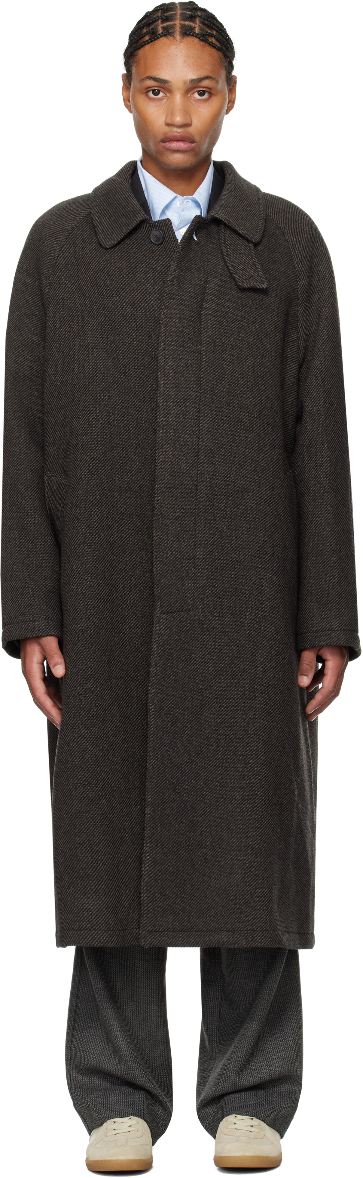 Mfpen Brown Installation Coat In Brown Recycled Wool