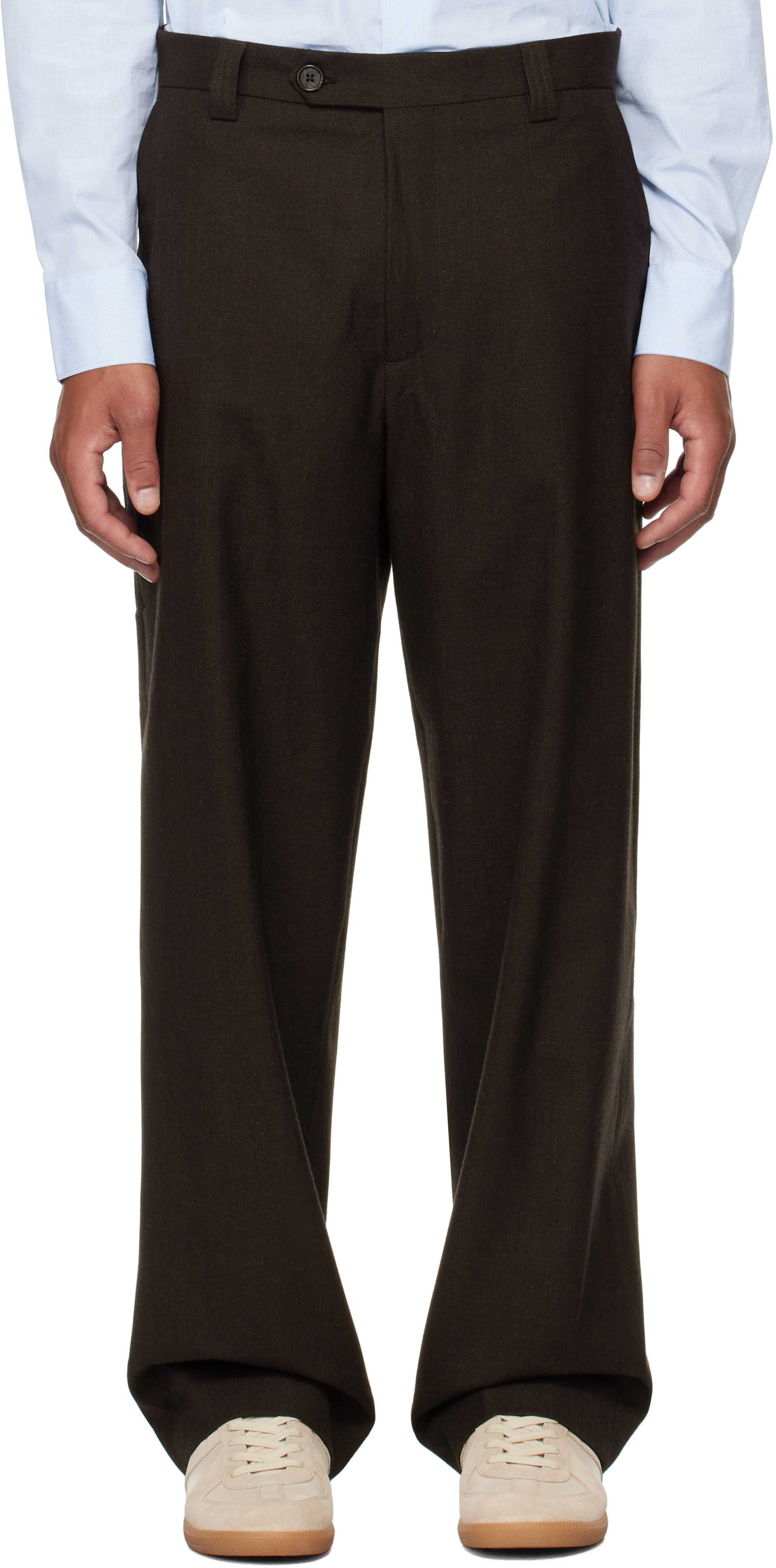 Mfpen Brown Study Trousers In Deep Brown