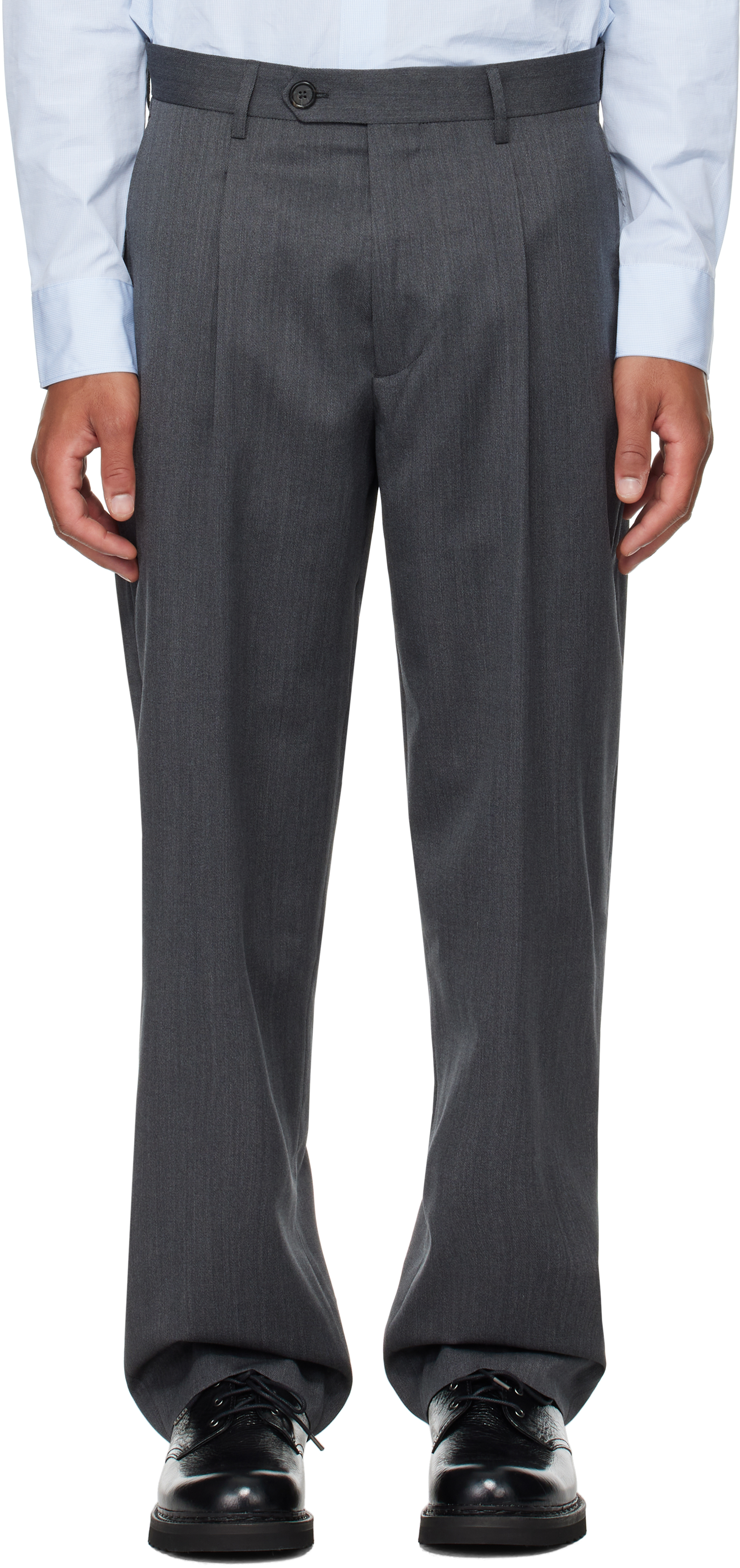 Mfpen Gray Formal Trousers In Light Grey