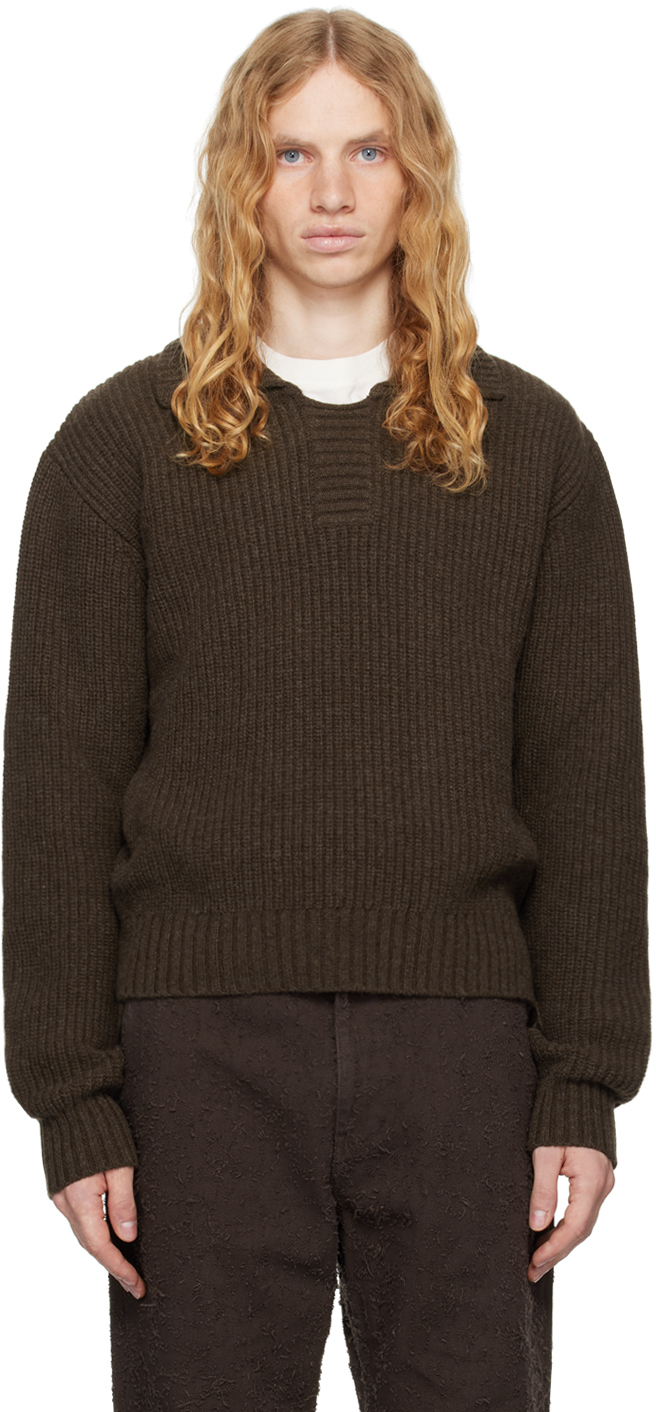 Brown Collar Sweater