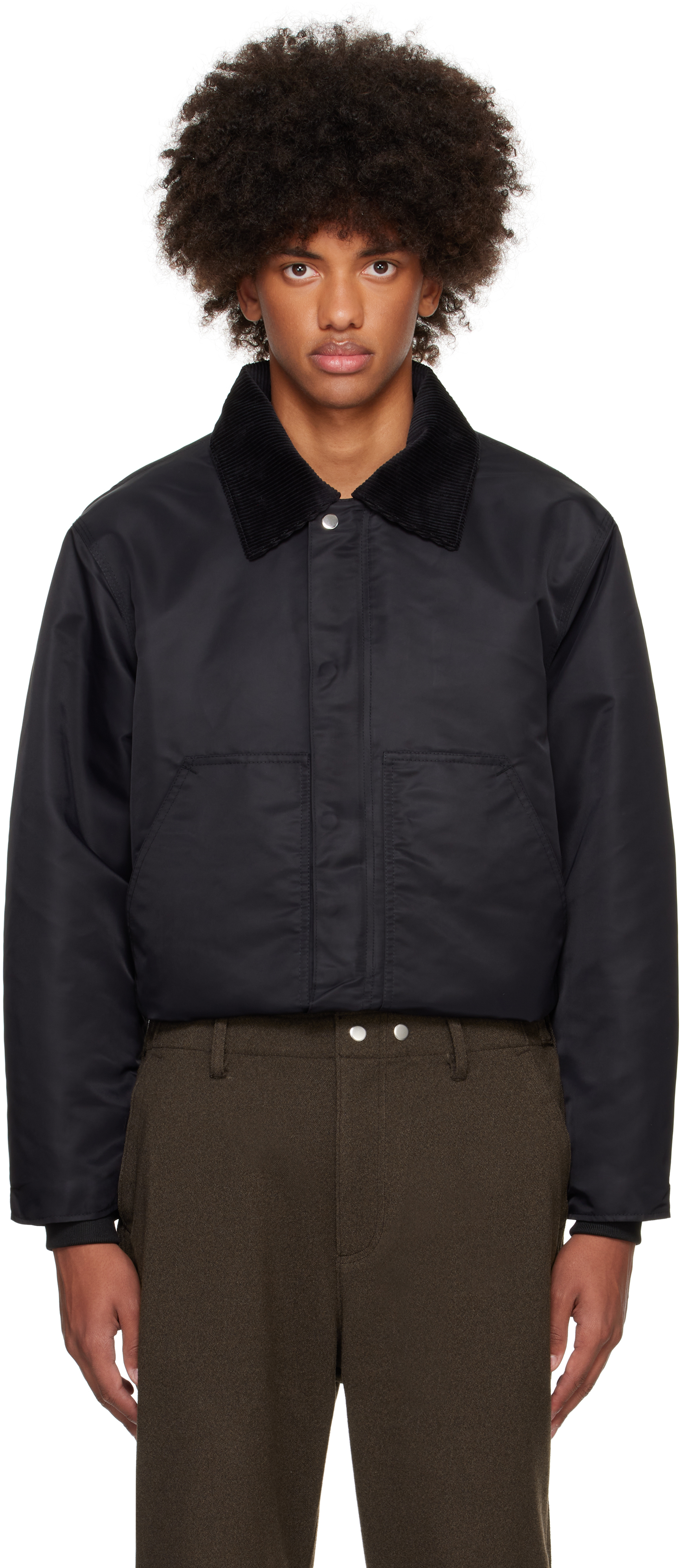 Shop Karmuel Young Black Square Padded Jacket