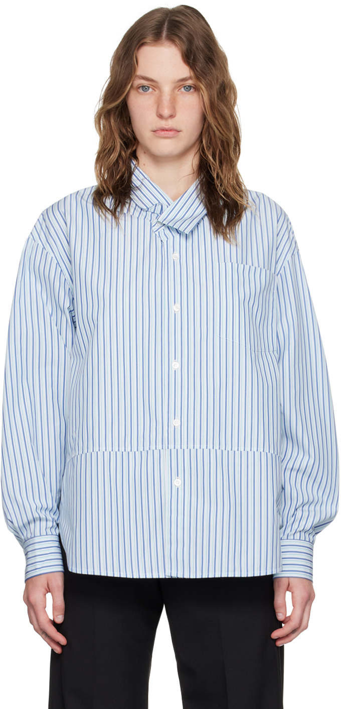 Shop Meryll Rogge Blue Striped Shirt In Blue Multi