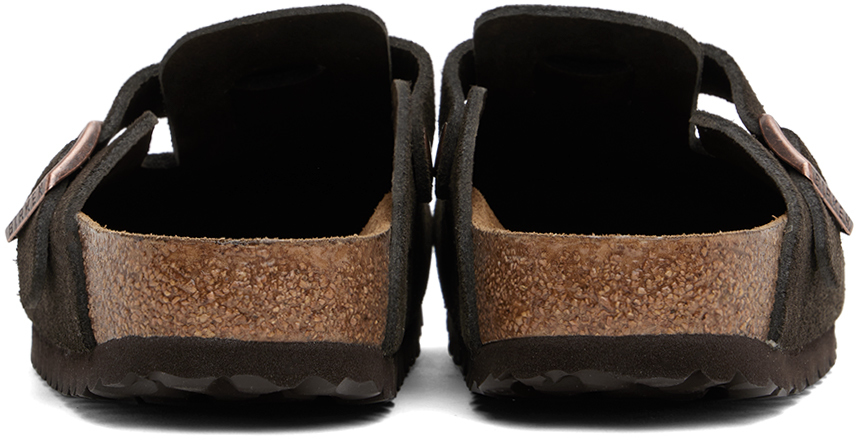 Birkenstock Brown Boston Soft Footbed Narrow Loafers In Mocha