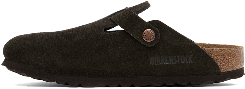 Birkenstock Brown Boston Soft Footbed Narrow Loafers In Mocha