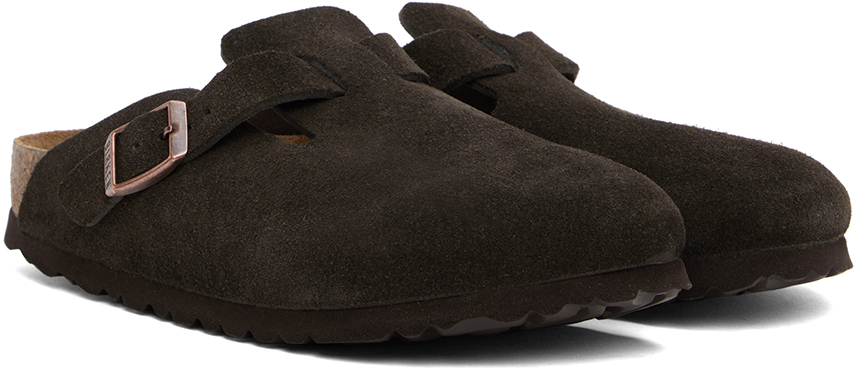 Birkenstock Brown Boston Soft Footbed Narrow Loafers In Mocha