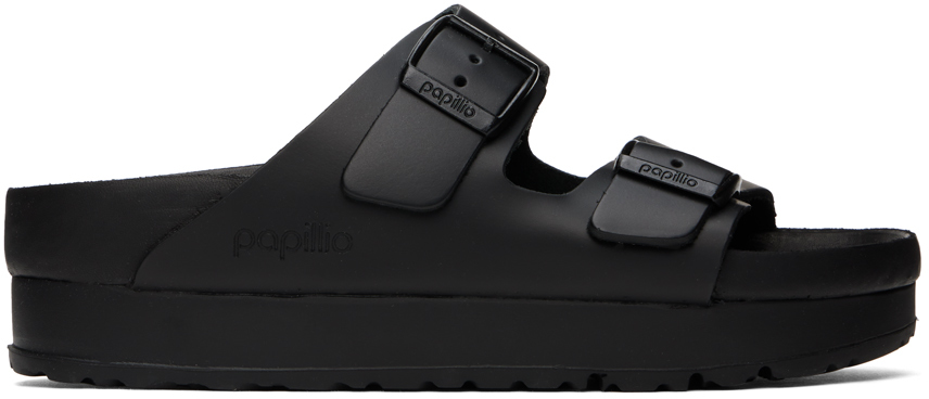 Shop Birkenstock Black Papillio Edition Narrow Arizona Flex Platform Sandals