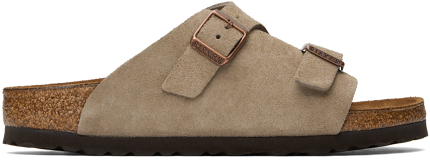 Birkenstock: Taupe Narrow Zürich Sandals | SSENSE