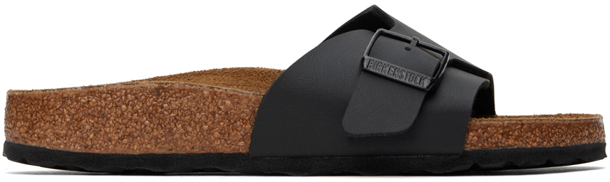【関税込み】Birkenstock ブラック ナロー Catalina サンダル Birkenstock: ブラック ナロー Catalina サンダル | SSENSE 日本