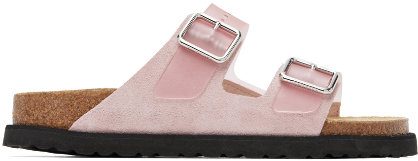 Birkenstock: Pink 1774 Arizona PVC Milky Sandals | SSENSE