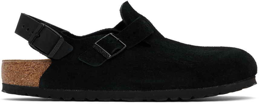 Shop Birkenstock Black Regular Tokio Loafers In Black Suede