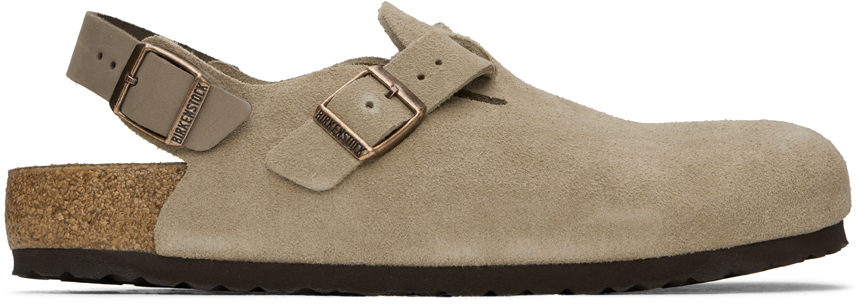 Shop Birkenstock Taupe Regular Tokio Ii Loafers In Taupe Suede