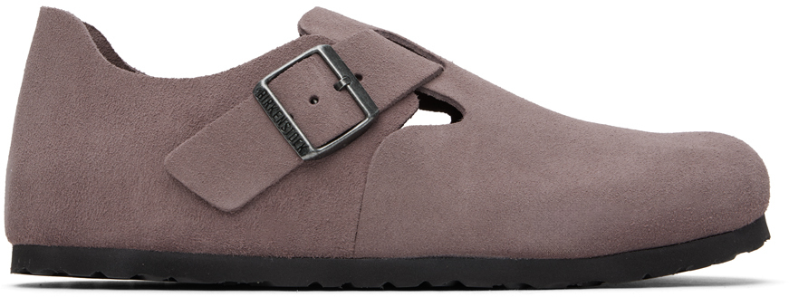 Shop Birkenstock Purple Regular London Loafers In Faded Purple Suede