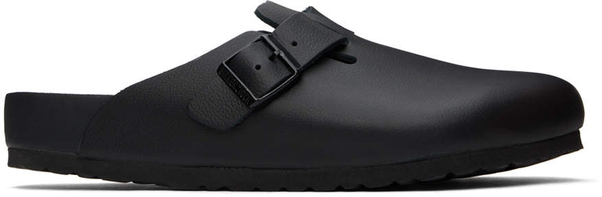 Shop Birkenstock Black Regular Boston Loafers In Exquisite Black Leat