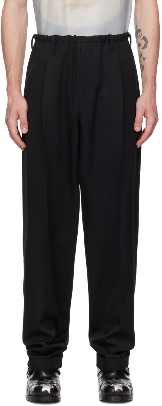 Black Virgin Wool People's Trousers