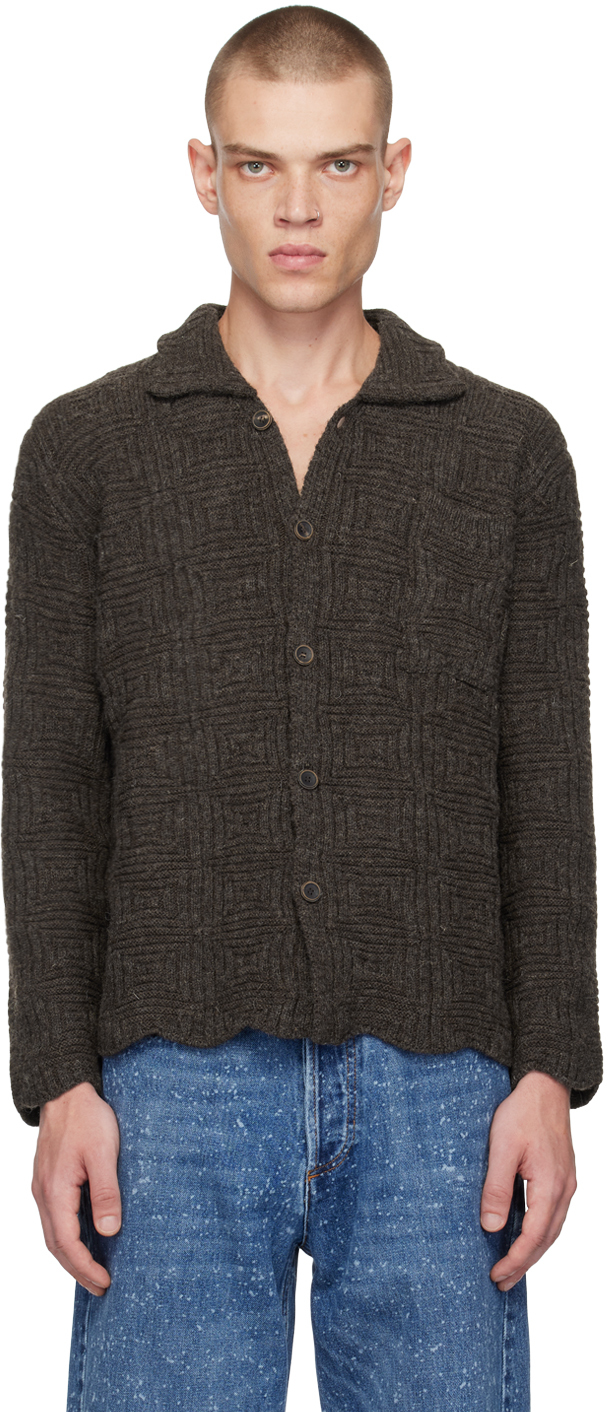 Brown Monghidoro Cardigan by Magliano on Sale