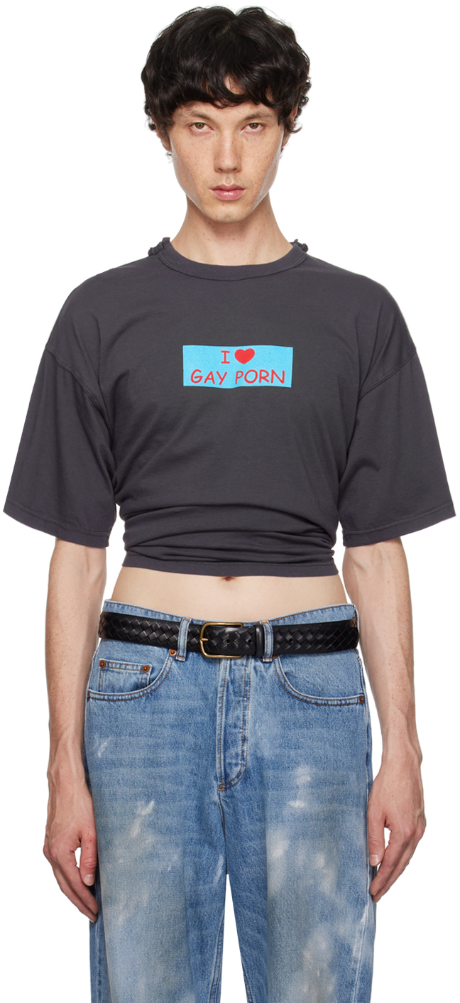 Gray 'I Love Gay Porn' T-Shirt