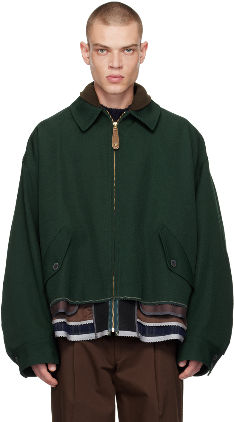 kolor: Green Layered Jacket | SSENSE