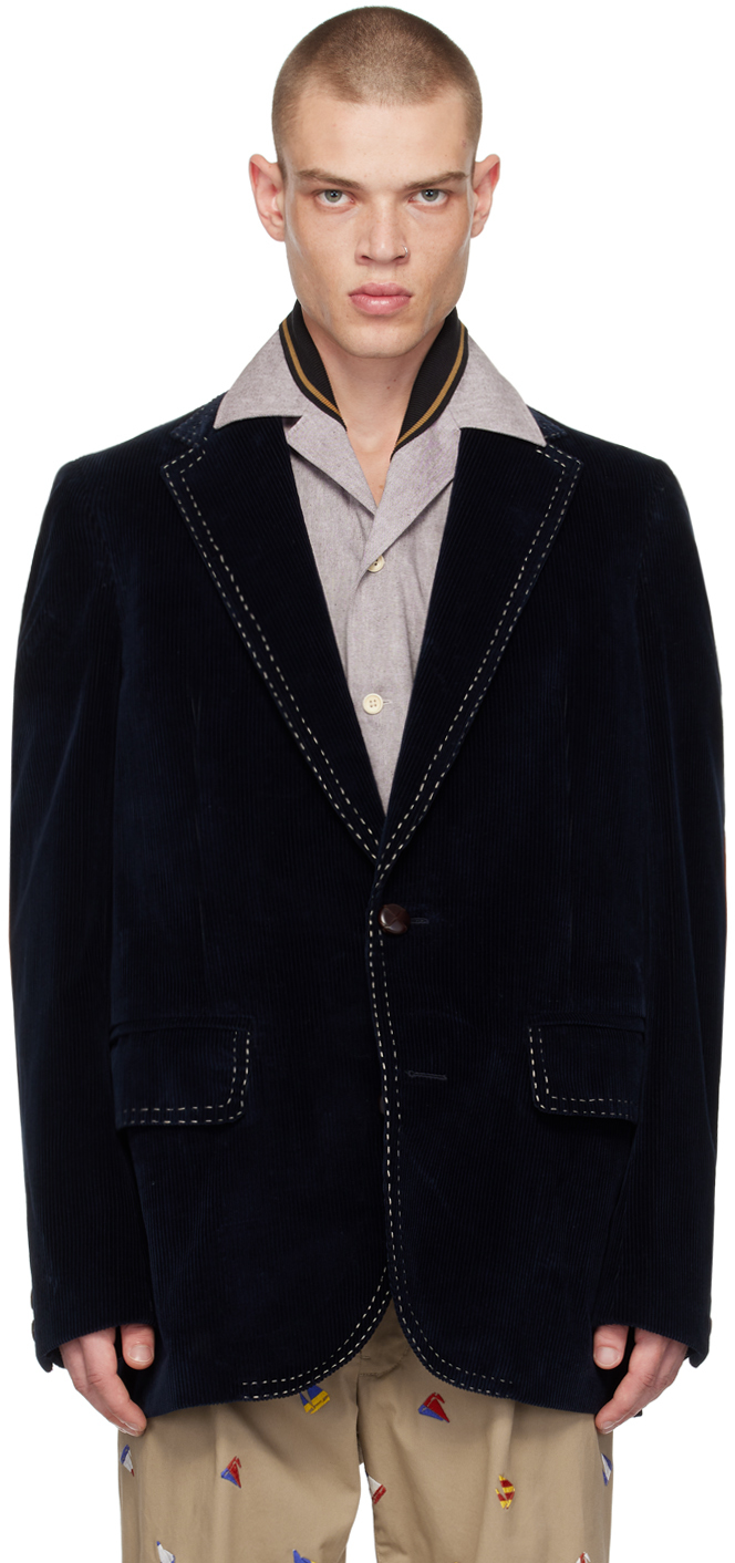 Navy Velvet Blazer