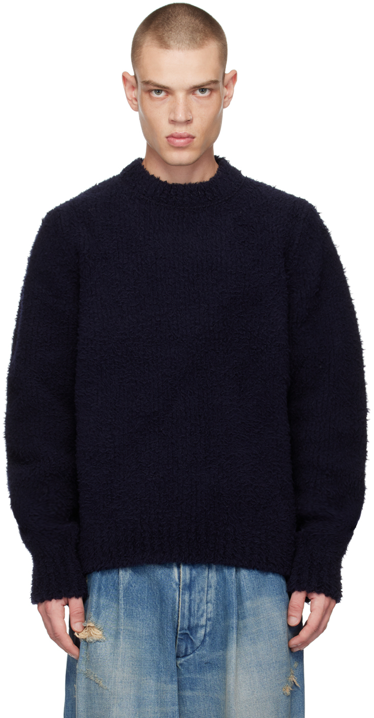 Shop Kolor Navy Studded Sweater In E-navy