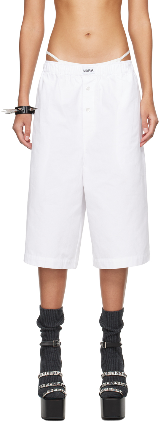 Shop Abra White Boxer Shorts