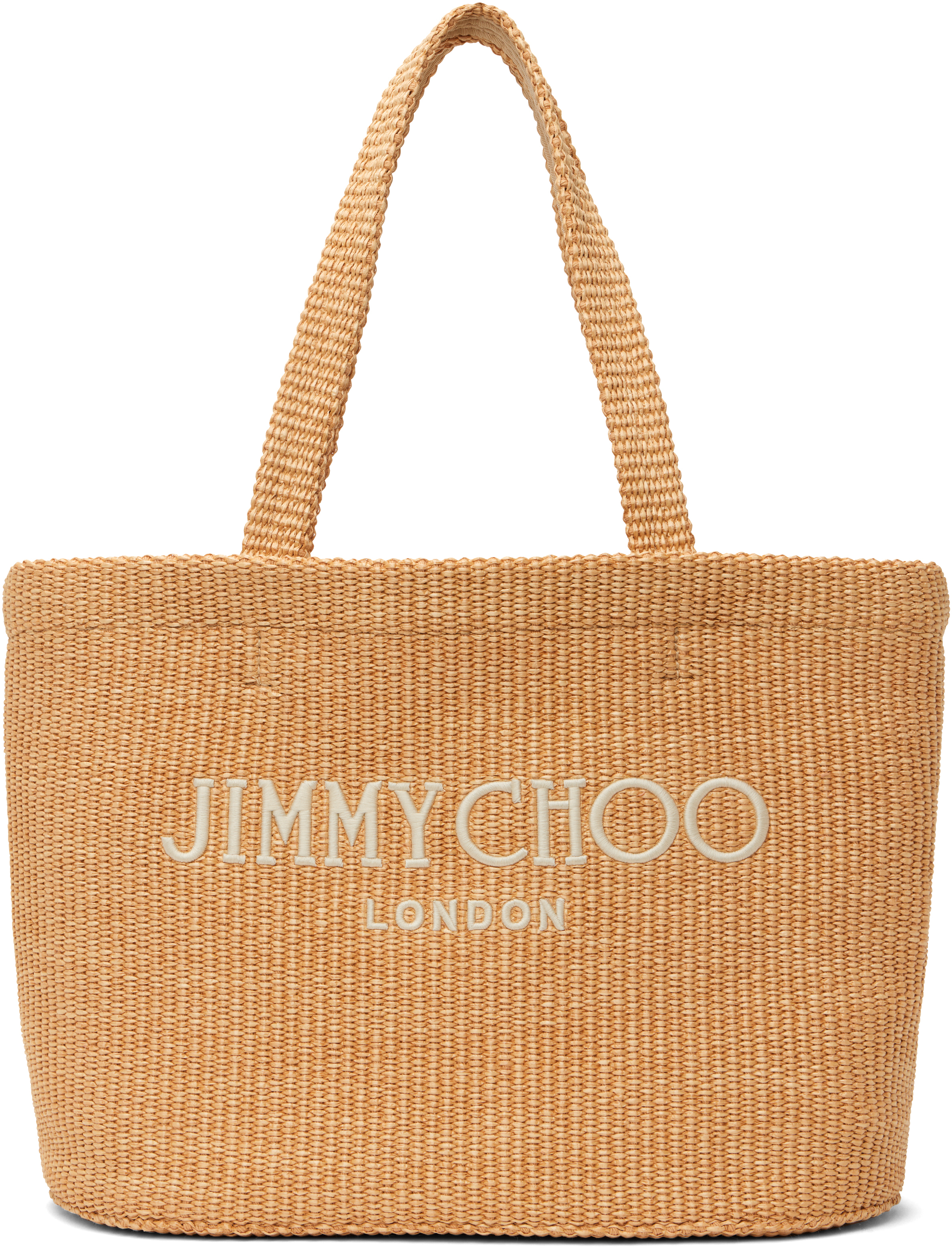 JIMMY CHOO BEIGE BEACH EAST-WEST TOTE 