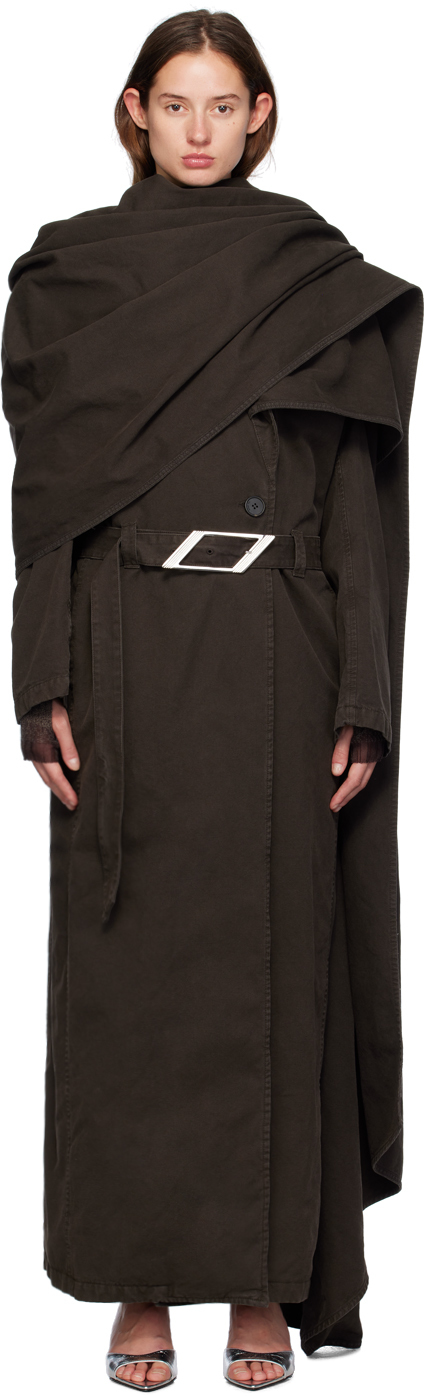 SSENSE Exclusive Brown Long Trench Coat