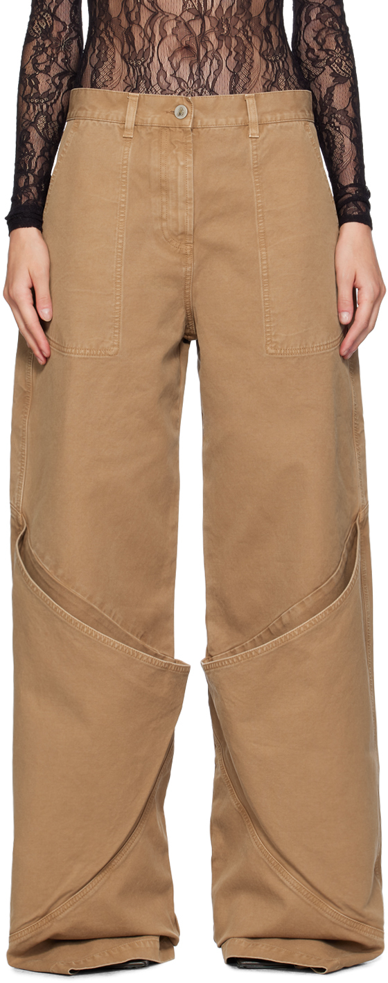 パンツ THE ATTICO Oversized pants Oversized wide-leg jeans in brown - The Attico | Mytheresa