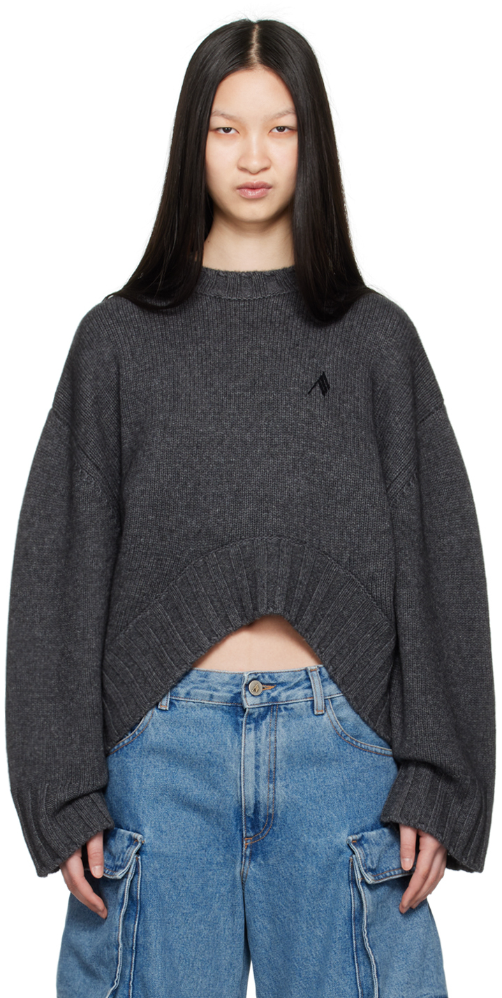 Gray Embroidered Sweater