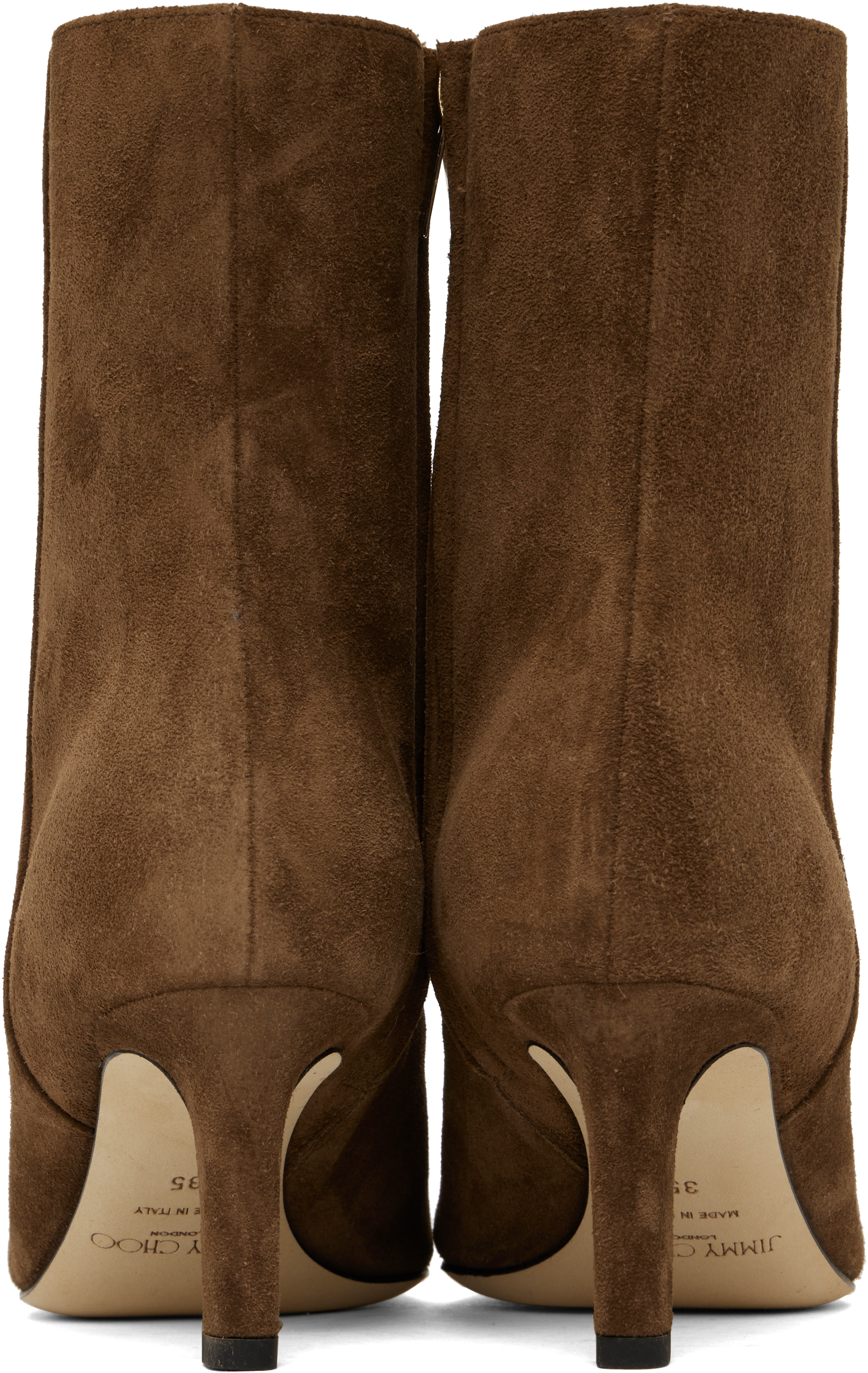 Jimmy Choo Marina Ankle Boots In Brown Suede In Oak