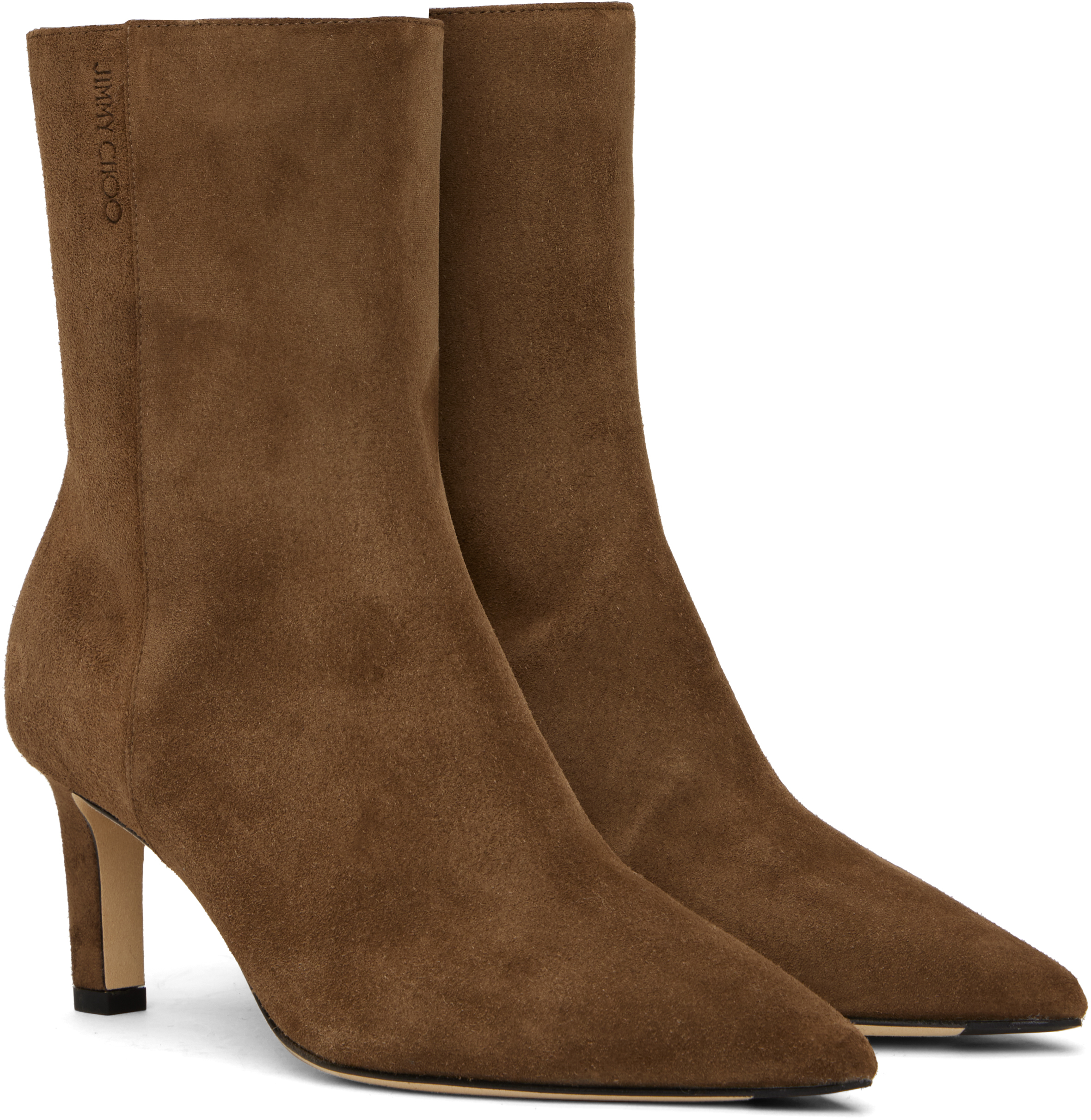 Jimmy Choo Marina Ankle Boots In Brown Suede In Oak
