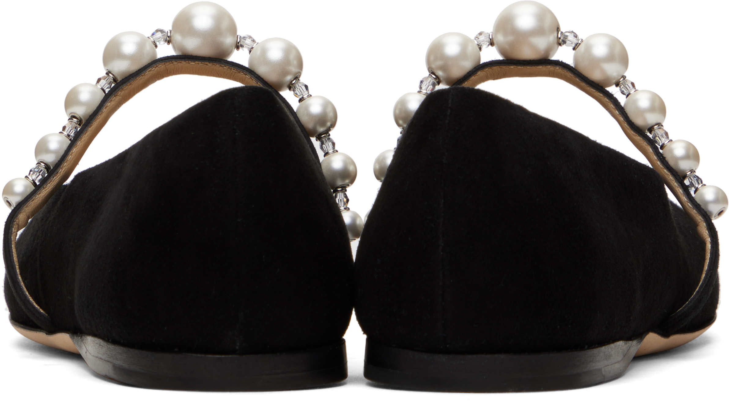 Jimmy Choo Ade Embellished Flat In Black/white