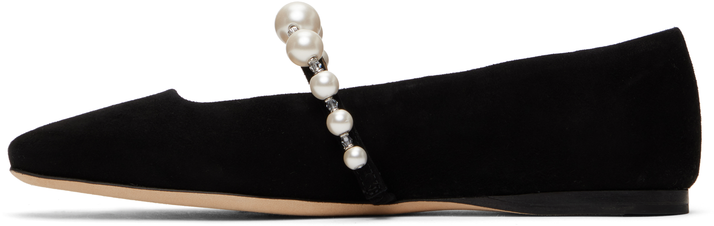 Jimmy Choo Ade Embellished Flat In Black/white