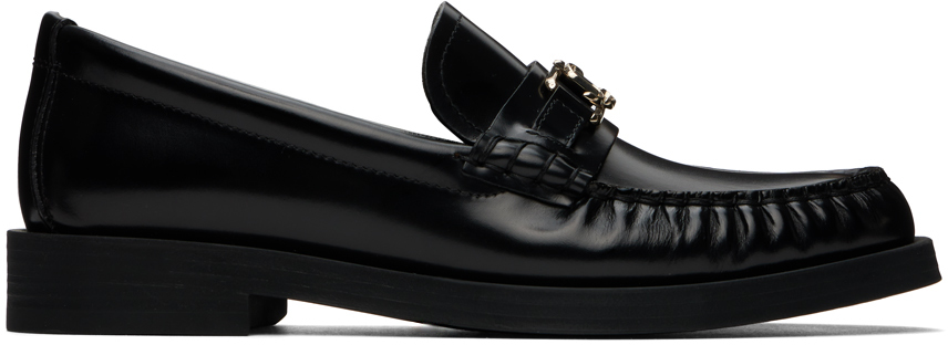 【関税込み】Jimmy Choo ブラック Addie ローファー Addie/JC | Black Box Calf Leather Flat Loafers with JC