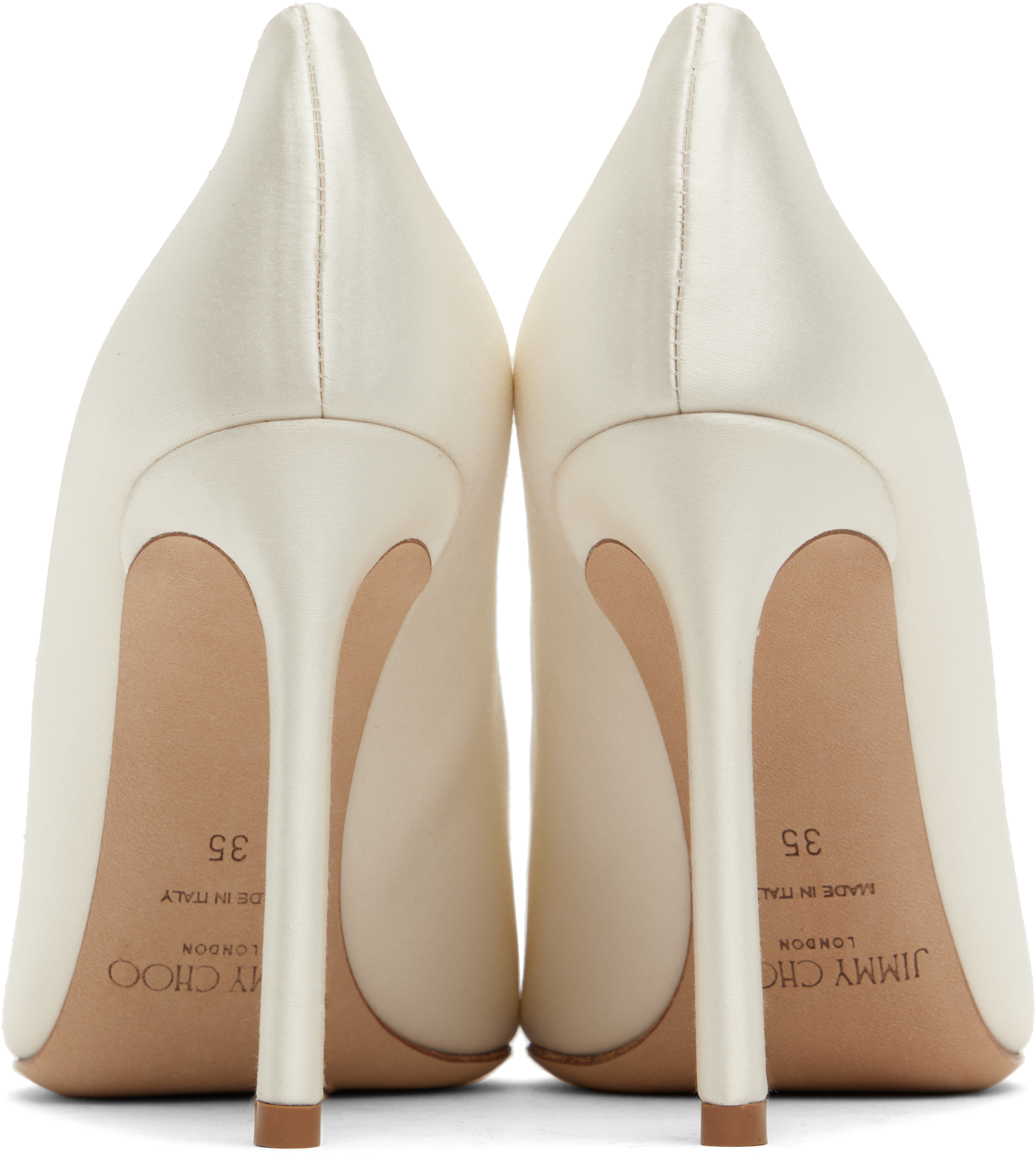 Jimmy Choo White Romy 100 Heels In Ivory