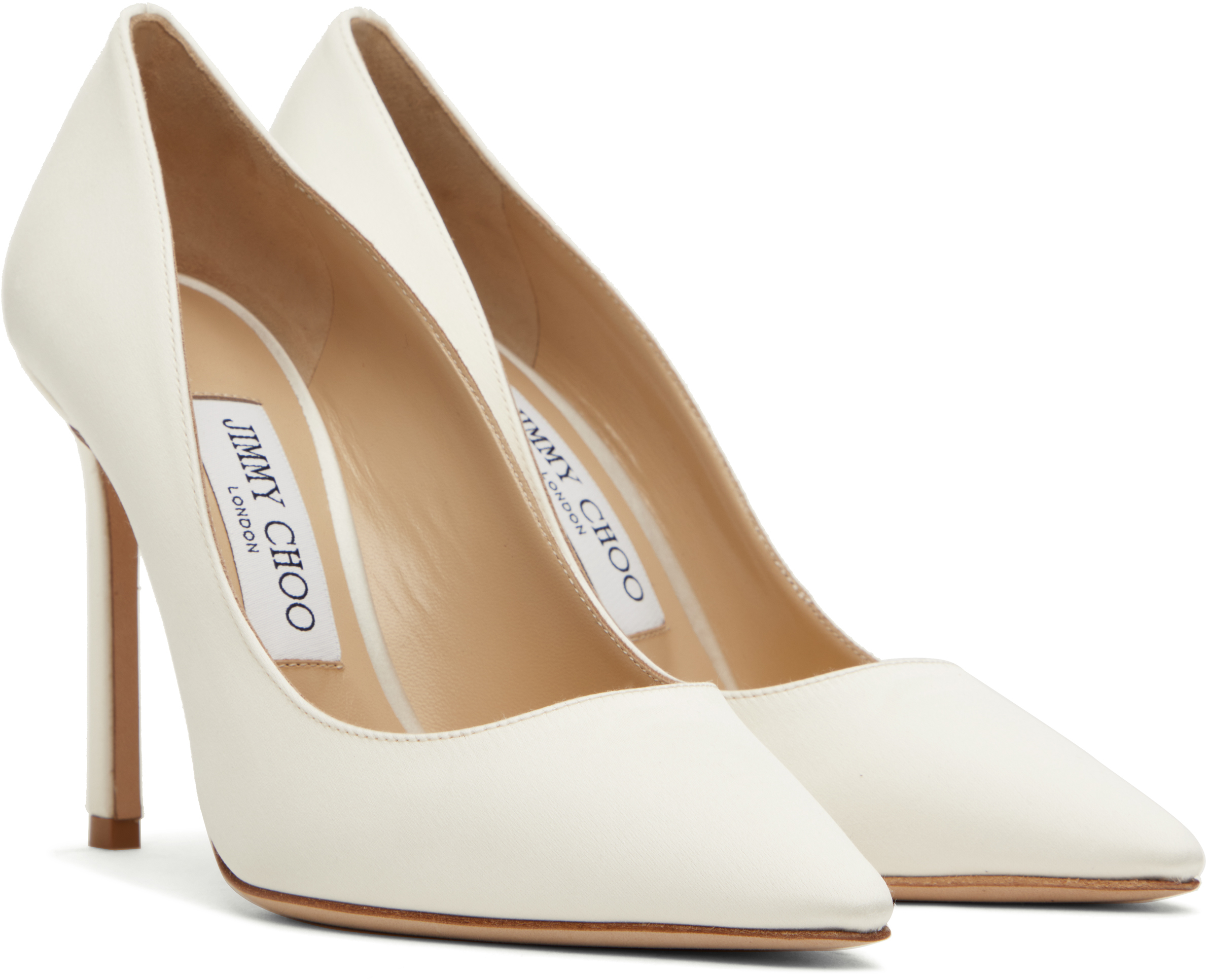 Jimmy Choo White Romy 100 Heels In Ivory